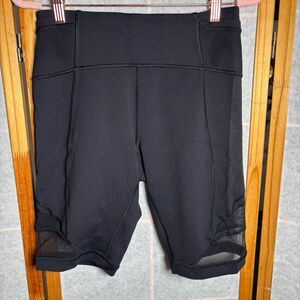 Lululemon Forget The Sweat‎ Biker Short Size Small 6 Black Hi Rise Spin Cycle